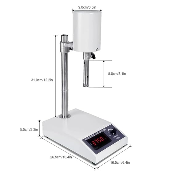 High Speed Homogenizer Lab Dispersion Mixer, Digital Display Speed Adjustable 8000~22000RPM, Lab Cosmetics Homogenizer For Liquid Lotion Cream