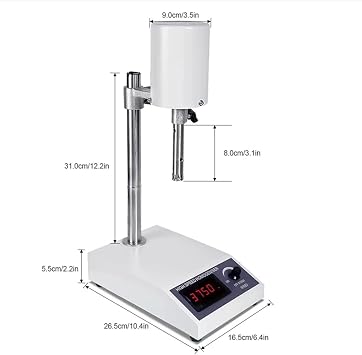 High Speed Homogenizer Lab Dispersion Mixer, Digital Display Speed Adjustable 8000~22000RPM, Lab Cosmetics Homogenizer For Liquid Lotion Cream