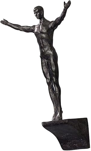 Miniatura 6 de IMIKEYA Decoración de pared de hombre buceo, escultura de pared, figura de hombre, arte de pared, figura pequeña, colgante de pared de resina,