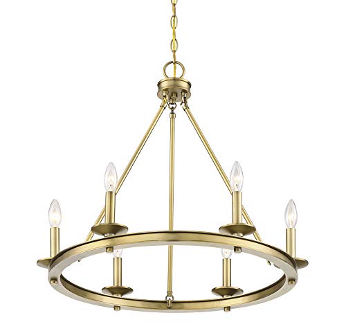 Savoy House 1-307-6-322 Middleton 6-Light Warm Brass Modern Farmhouse Industrial Circular Ring Shaped Chandelier (25" W X 23" H) #TOP16