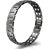 Doppelreihiges Magnetdesign: Auf der Innenseite der Titanarmbänder für Männer befinden sich 44 zweireihige Magnete, und der Boden ist nahtlos eingelegt, fällt nicht leicht ab, stilvoll, elegant und strukturiert, ein ideales Accessoire für Arbeit, Geschäftsreisen, Reden und Treffen