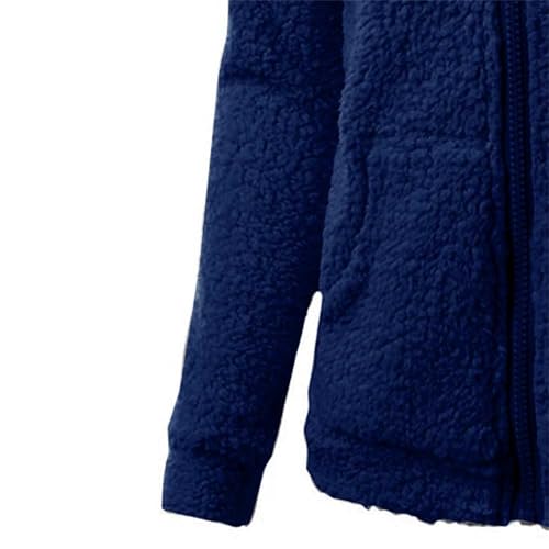 Womens Sherpa Jacket Fuzzy Fleece Warm Zip Up Hoodies Comfy Teddy Coat Winter Oversized Outerwear With Pockets2