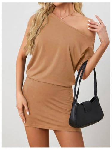 Image of SOLY HUX Women's Off The Shoulder Mini Dress Going Out Asymmetrical Dresses