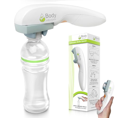 Electric Bottle Opener for Seniors - Automatic Solution for Easy Opening of Water Bottles. Ideal for Weak Hands or Those with Arthritis. Perfect for Soda Milk Juice. Battery Powered.