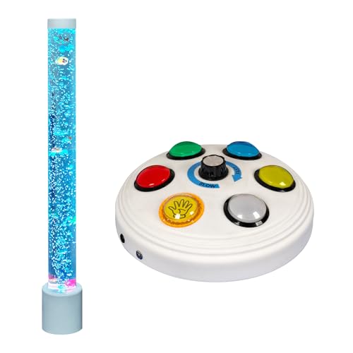 Bubble Tube Floor Lamp – Works with Various Controllers, Color-Changing Aquarium Mood Light for Visual Stimulation & Relaxation in Home, Sensory Rooms & Therapy Clinics (Controller Round)