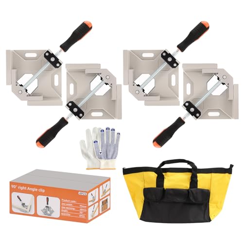 4 Pack Corner Aluminum Alloy Right Angle Clamps With Adjustable Swing Jaw 90 Degree Wood Clamps For Woodworking