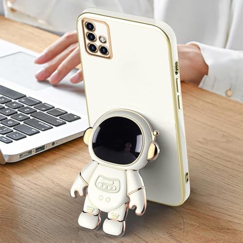 Image of for Samsung Galaxy M51 Case Cute 3D Astronaut Stand Design Camera Protection Shockproof Soft Back Cover (for Samsung Galaxy M51, White)