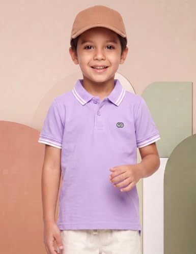 Image of Amazon Brand - Symbol Boys Cotton Rich Solid Polo Tshirt | Collar Tshirts | Half Sleeves | Plain-Regular Fit