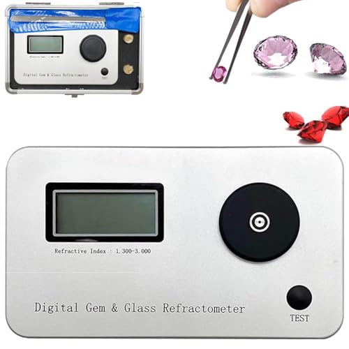 RENJJPBO Professional Gem Refractometer,Jewelry Tester Identification Tools with LCD Screen Display,Refractive Index 1.300-3.000