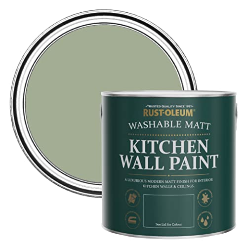 Rust-Oleum Peinture Verte Lessivable pour Murs de Cuisine, Finition Mate - Vert Khaki 2.5L