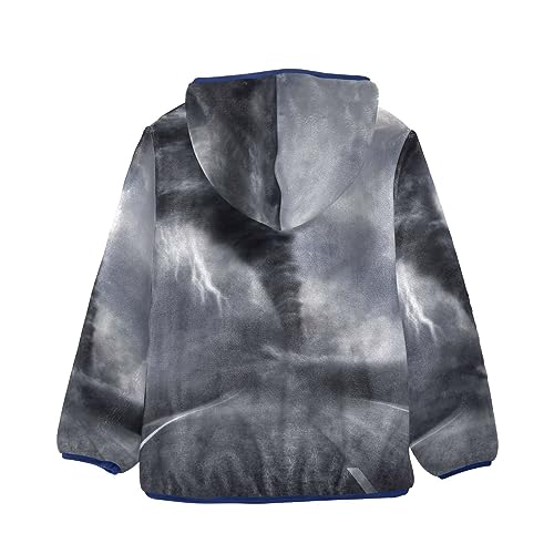 Image of Aflyko Boys Fleece Coat Blue Zip-Up Hoodie Girls Outerwear Kids Hooded Jacket