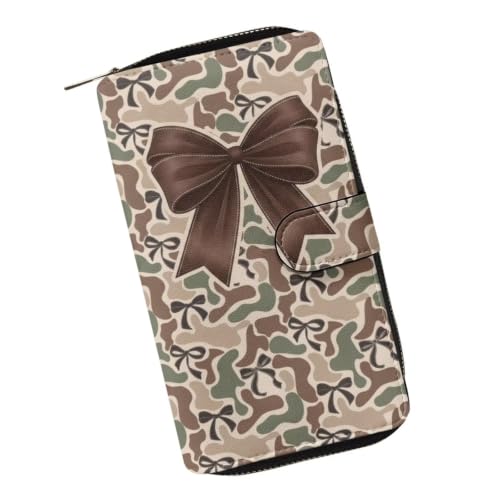 Image of COEQINE Ladies Wallets Pink Leopard Heart Black Printed Leather Phone Long Clutch Purses Check Coin Change Holder