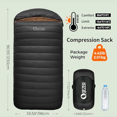 Bolsa de Dormir XL de Pluma para Adultos, Pluma 600 Fill Power para Mochilero miniatura 2