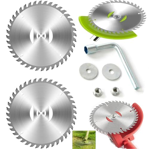 7PCS Grass Trimmer Blade Heads Replacements and Nut - 6' x 40 Teeth Carbide Tipped Weed Wacker Blade, Metal Cutter Blades Replacement Suitable for Most Electrical Weed Wacker stringless Weed Eater
