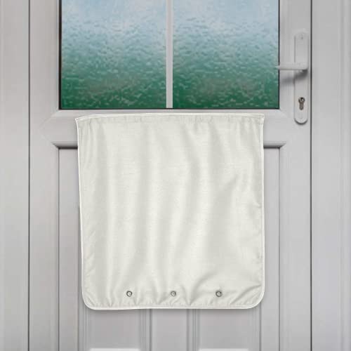 Image of Slimline Mail Slot Catcher for Door (20.4 inch W x 20 inch D), Letterbox Catcher for Glass, Wood & Metal Doors - Strong Adhesive, Indoor Post Catcher for Small Packages & Magazines (Warm White)
