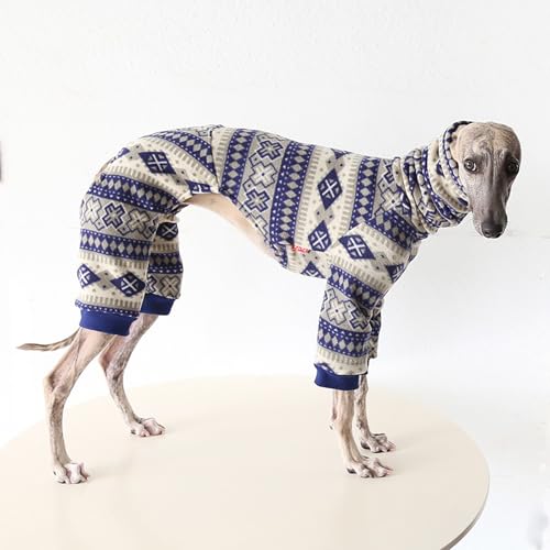 Pull chaud à col roulé pour chiens lévriers combinaison bleu - 5