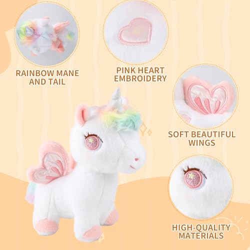 Image of Plush Unicorn Stuffed Animal, Pink Unicorn Plush Toys for Girls Girlfriend Lovers, 11.8 Inches Smooth Plushies Hugging Pillow, Cute Pony Stuffed Animal Cuddle Toy Gift for Birthday Valentine Christmas