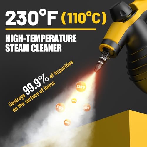 Pressurized Deep Cleaning Steam Cleaner, Multi-Surface Nature Steamer with Safety Lock & 10Pcs Accessories, Powerful Handheld Steam Cleaner for Home, Car, Furniture, Bathroom, Window, Grease, Grout by STEAMIFY - Image 2
