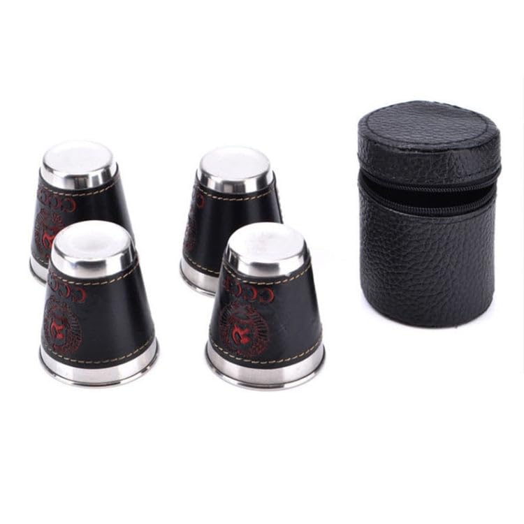 4 in 1 70ml Outdoor Camping Tableware Travel Cups Set Picnic Supplies Stainless Steel Wine Beer Cup Whiskey Mugs PU Leather : Amazon.in: Sports, Fitness & Outdoors