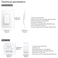 Cerhot funk lichtschalt funkschalt 230v funk lichtschalter ohne batterie set lichtschalter funk wireless light switch funkschalter batterielos funktaster funk-wandschalter für lichter (US 1Gang 3V1 a) – Ansicht 2
