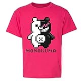 8bit Anime Monokuma Toddler T-Shirt for Kids Sizes 2T to 6T Pink 3T