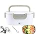 Nifogoo Fiambreras Electricas,FiambreraTermica Electrica para Coche,Camión y Trabajo Fiambreras Comida Trabajo,Tupper Electrico Recipientes Comida para Comida Caliente 220V+12V+24V,1.5L 40W(Gris)