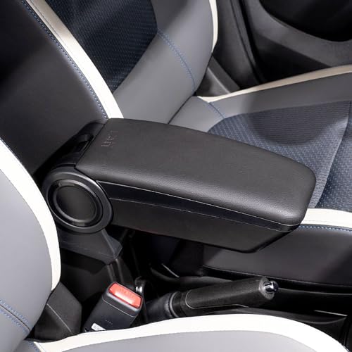 Rati Armster 3 Bracciolo Adatto Per Fiat 500 2016-2024 [Nero,Pelle Vegana] Bracciolo Centrale Retrofittabile Con Vano Portaoggetti - 2