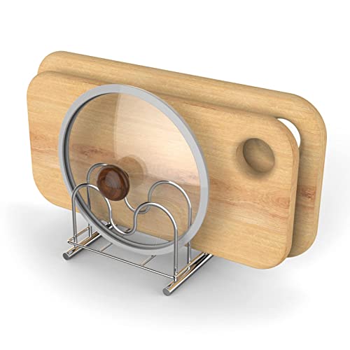 Lenith 304 Stainless Steel Wire Cutting Board Holder, Cutting Board Rack Organizer Kitchen With 3 Sectional #TOP4