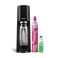 Sodastream Terra Black Sparkling Water Maker and Lime Bubly Drop, Turn into Your Favourite Drinks, Quick Connect CO2, Eco-Friendly Reusable Bottle, Stylish Kitchen Appliance