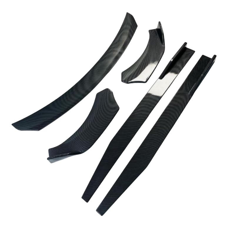 Universal Car Splitters and Skirtings, Abs Glosy Black Pattern, Black, 5 Piece Set-image-32