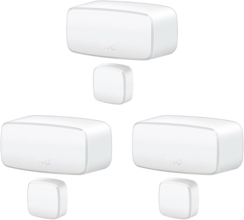Door & Window (Matter) 3 Pack – Smart Contact Sensor for Doors & Windows, Open/Closed State, Automatic Control of Accessories, Matter Over Thread, Apple Home, Alexa, Google Home, SmartThings | Open/closed status triggers accessories & notification, for Alexa/Apple/Home Assistant/SmartThings/Google, Thread BR req.
