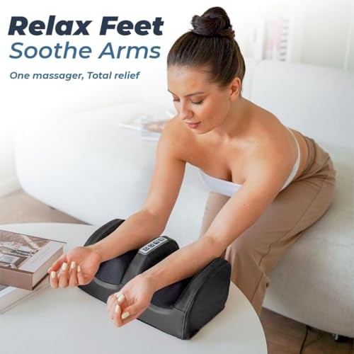 Image of Electric Foot & Calf Massager with Heat Therapy - Deep Tissue Relaxation Machine for Tired Muscles | Pain Relief & Blood Circulation Boost