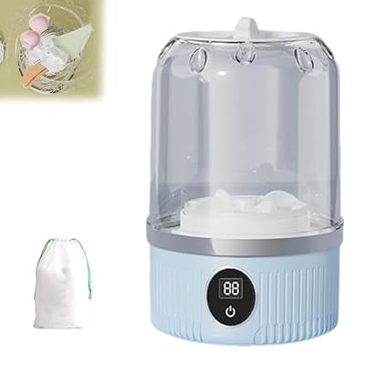 Portable Mini Washing Machine for Travel - Waterproof, Rechargeable & Touch Operation, 3000mAh Battery, Wireless Design, Washing Machine for Bras/Underwear/Socks, Compact Laundry Solution (White