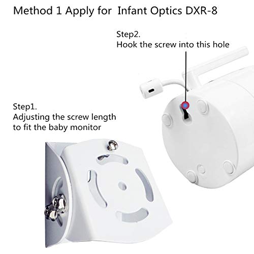Baby Monitor Wall Mount for Infant Optics DXR-8,Adjustable Angle Mounting Brackets for Motorola,Babysense,HelloBaby and Most Universal Camera Stand Indoor Wide Angle Aluminum Alloy Material(White) - Thumbnail 2