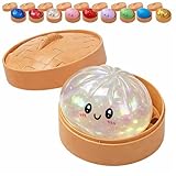 Glitter Dumpling, Glitter Dumpling Squishy with Box, Dumplings Sensory Squeeze Toy for Stress Relief (White)
