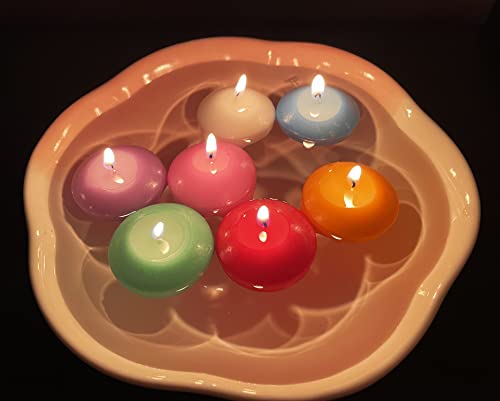 Floating Candles,Multicolor Unscented Tealight Shape Candles With 100Pcs Silk Rose Petals,Long Burning Candle Discs For Weddings,Anniversaries,Birthdays,Home Decoration,Spa,Relaxation,7Pack #TOP6