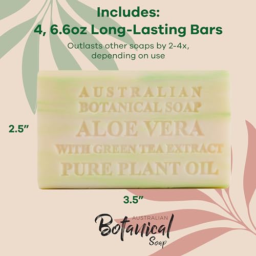 Australian Botanical Soap Aloe Vera With Green Tea Extract 6.6 Oz. (187 G) Soap Bars thumb #3