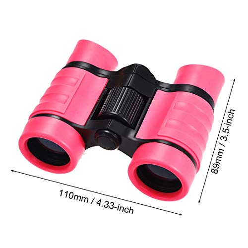 Binoculares compactos uxcell 4x30 plegables rosa miniatura 2