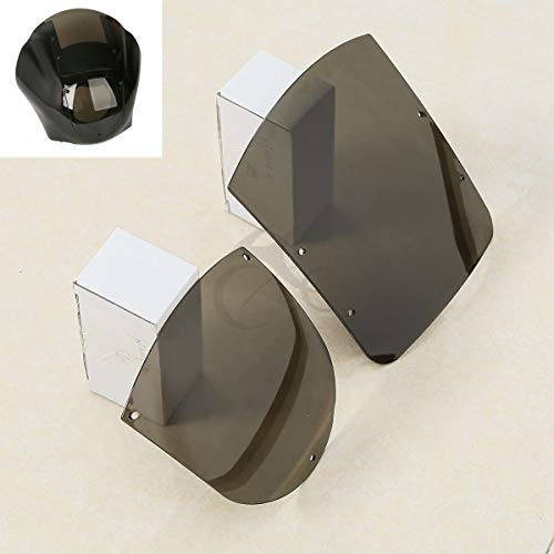 Image of TCMT ABS Windshield Quarter Fairing Kit Fits For Sportster XL 88-16 Dyna 95-05 FXR 86-94 (Smoke)