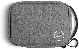 UPPERCASE Organizer 7.5 Portable Electronic Accessories Travel Pouch with Leather Handle for Laptop