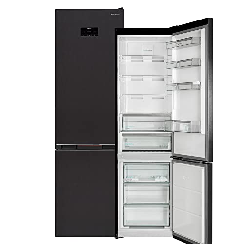 Sharp SJ-BA20DHXAD-EU Kühl-Gefrier-Kombination,D,201 cm Höhe,266 L Kühlteil,101 L Gefrierteil,NoFrost,Elektronische Steuerung,ZeroDegreeZone,AdaptiFresh,Edelstahl dunkel gebürstet, Dark Inox (Edelstahl Dunkel Gebürstet)
