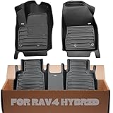 Mat Up! Floor mats for Toyota RAV4 Hybrid 2019-2025 with Maximum Coverage, Laser Measured, Anti-Slip, Waterproof, All Weather Car Mats Accessories. Covers Row 1 and 2