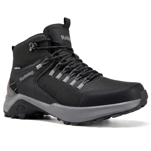 Image of Mens Waterproof Hiking Boots Outdoor Lightweight Work Ankle Boots All-Terrain Trekking Hiking Shoes US 7.5-12