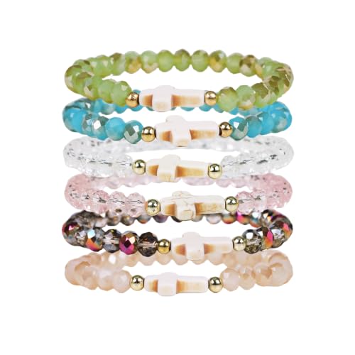 Bracelet croix plaqué or et perles bohèmes pour illuminer vos tenues