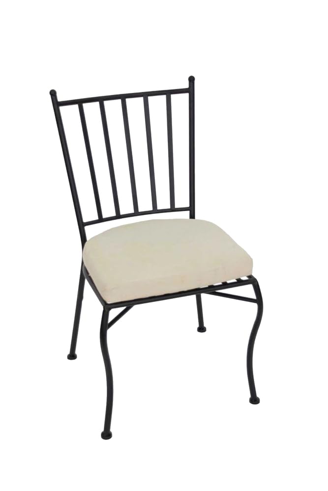 VERDELOOK | Sedia Modica in Metallo Verniciato con Cuscino in Cotone Lavabile 54x50 H88 cm, Sedia da Giardino e Casa Resistente e Confortevole, Struttura Solida Portata 120 kg