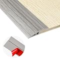 Carpet Floor Transition Strip, Self Adhesive Floor Edging Trim Strip, PVC Threshold Cover for Doorway, Floor Divider Strip Suitable for Threshold from 2/5" to 3/5" - Gray Forest 3.3Ft
