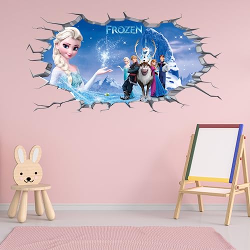 Frozen Wall Decals Cute Frozen Wall Stickers For Girls Bedroom Bathroom Living Room Wall Decals Peel And Stick Room Wall Decor 15.7"X 31.5" #TOP2