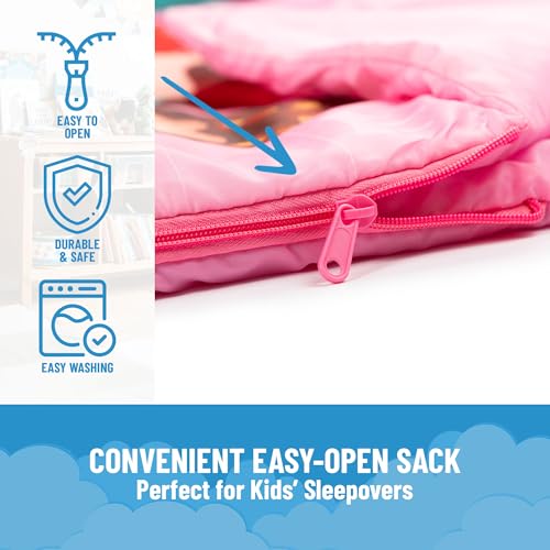 Image of Jay Franco Disney Princess Trip Slumber Sack - Cozy & Warm Kids Lightweight Slumber Bag /Sleeping Bag - Featuring Ariel, Belle, and Cinderella