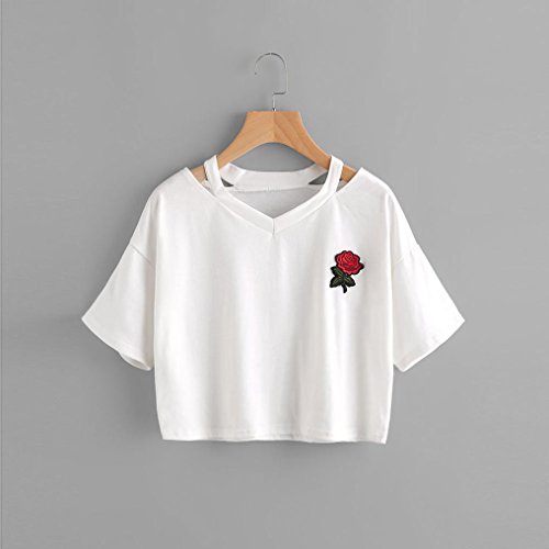 Yanhoo Felpe Donna Donna Rosa Manica Corta Casual