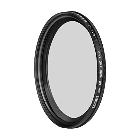 ZoMei 67mm Ultra Slim ND2-ND400 Fader Variable Neutral Density Adjustable Lens Filter ND Filter Optical Glass Cover